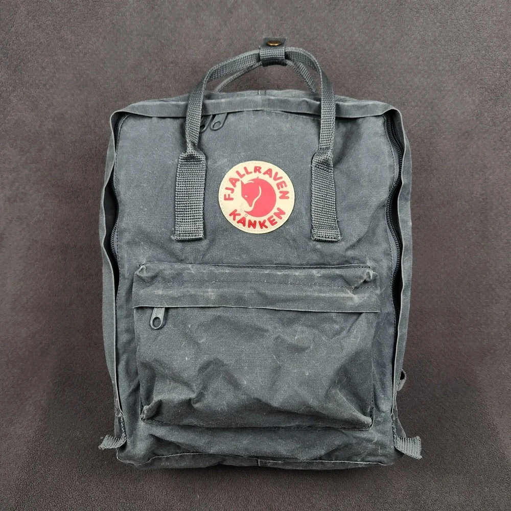 Fjallraven Gray Kanken 16L Backpack PVC Water Resistant Travel Unisex Daypack